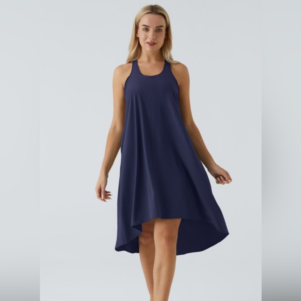 HALARA Blue Sleeveless High-Low Sundress